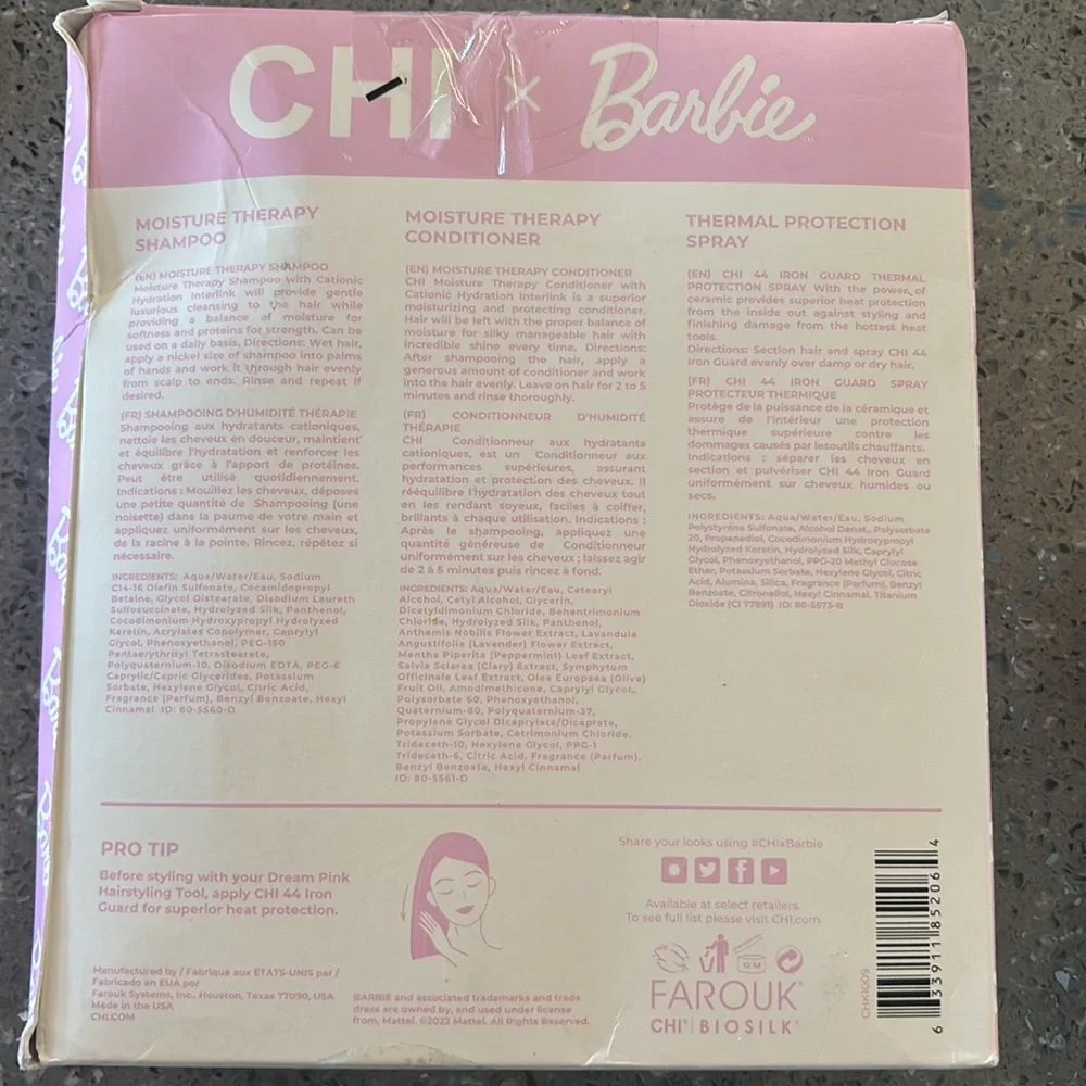 CHI x Barbie Dream Pink Hair Care Set NEW